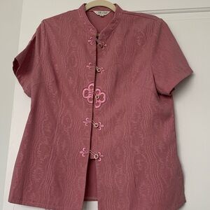 Mandarin collar Chinese button down shirt